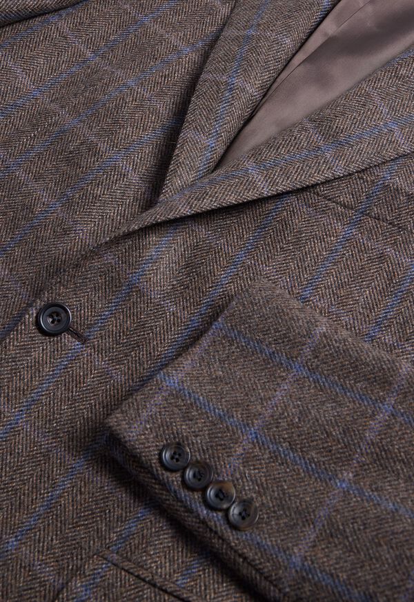 Paul Stuart Cashmere Windowpane Paul Brown / Blue | NZ_PAUL22772