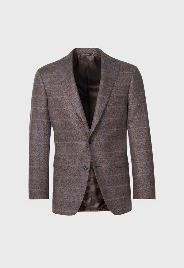 Paul Stuart Cashmere Windowpane Paul Brown / Blue | NZ_PAUL22772
