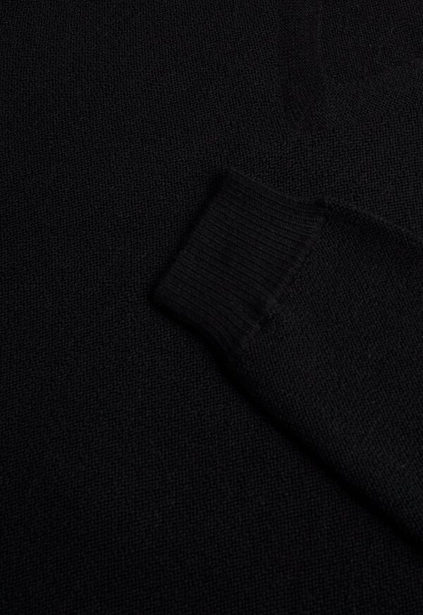 Paul Stuart Classic Alpaca Links V-Neck Black | NZ_PAUL11250
