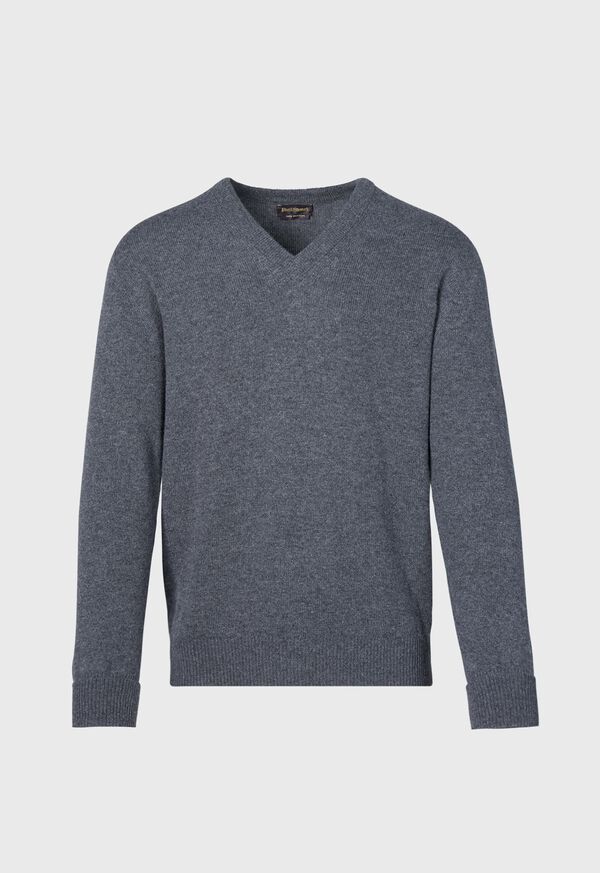 Paul Stuart Classic Cashmere Double Ply V-Neck Grey | NZ_PAUL95160