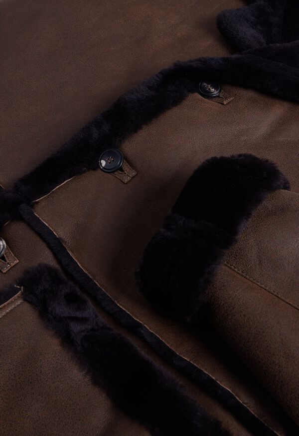 Paul Stuart Cocoa Suede Shearling Coat Brown | NZ_PAUL99104