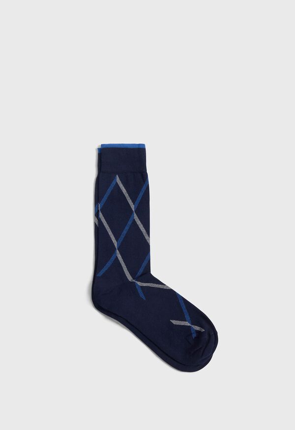 Paul Stuart Cotton Blend Argyle Navy | NZ_PAUL83424