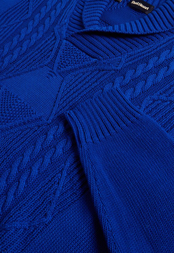 Paul Stuart Cotton Cable Shawl Collar Royal Blue | NZ_PAUL21026