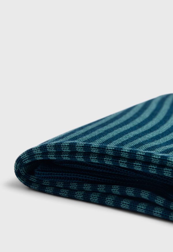 Paul Stuart Cotton Horizontal Stripe Green | NZ_PAUL90713