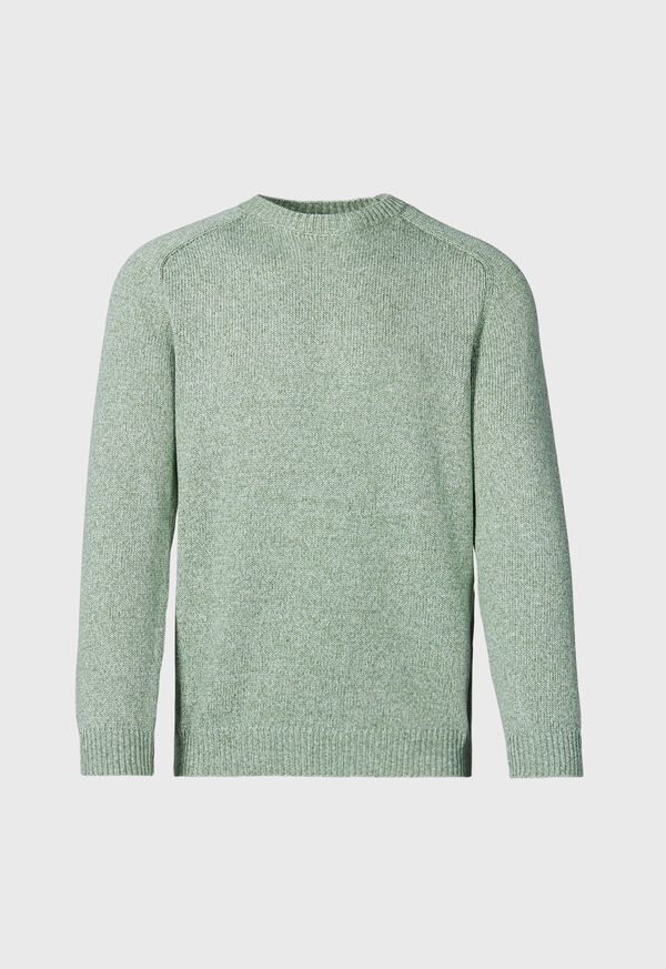Paul Stuart Cotton Melange Crewneck Olive | NZ_PAUL96038