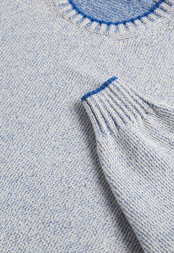 Paul Stuart Cotton Mouliné Crewneck Royal Blue | NZ_PAUL88355