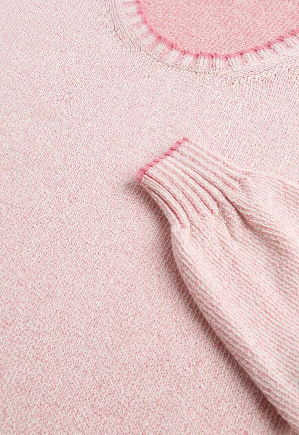 Paul Stuart Cotton Mouliné Crewneck Pink | NZ_PAUL46716