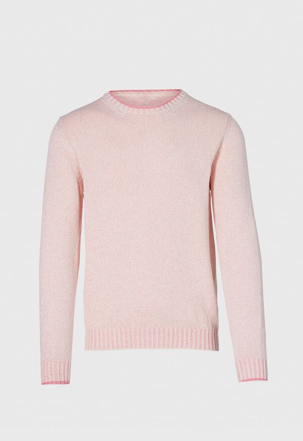 Paul Stuart Cotton Mouliné Crewneck Pink | NZ_PAUL46716