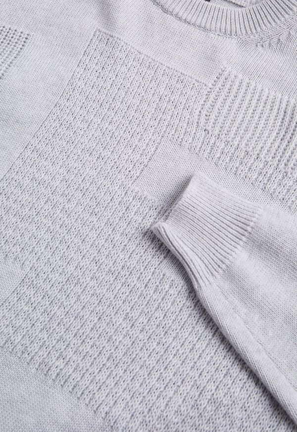 Paul Stuart Cotton Multi Stitch Crewneck Silver | NZ_PAUL72977