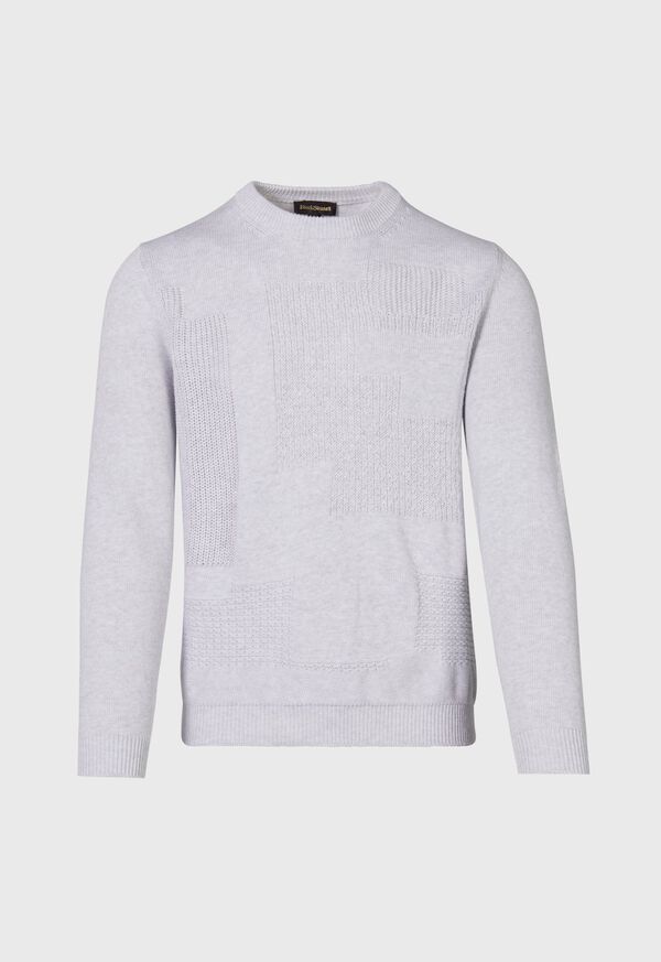 Paul Stuart Cotton Multi Stitch Crewneck Silver | NZ_PAUL72977