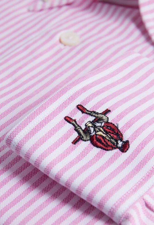 Paul Stuart Cotton Oxford Stripe Red | NZ_PAUL81386