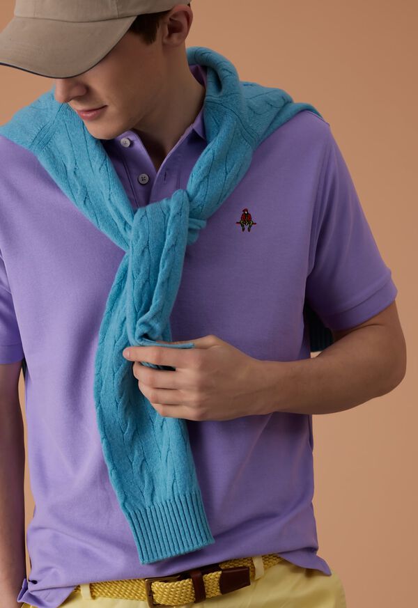 Paul Stuart Cotton Piqué Logo Lavender | NZ_PAUL23757