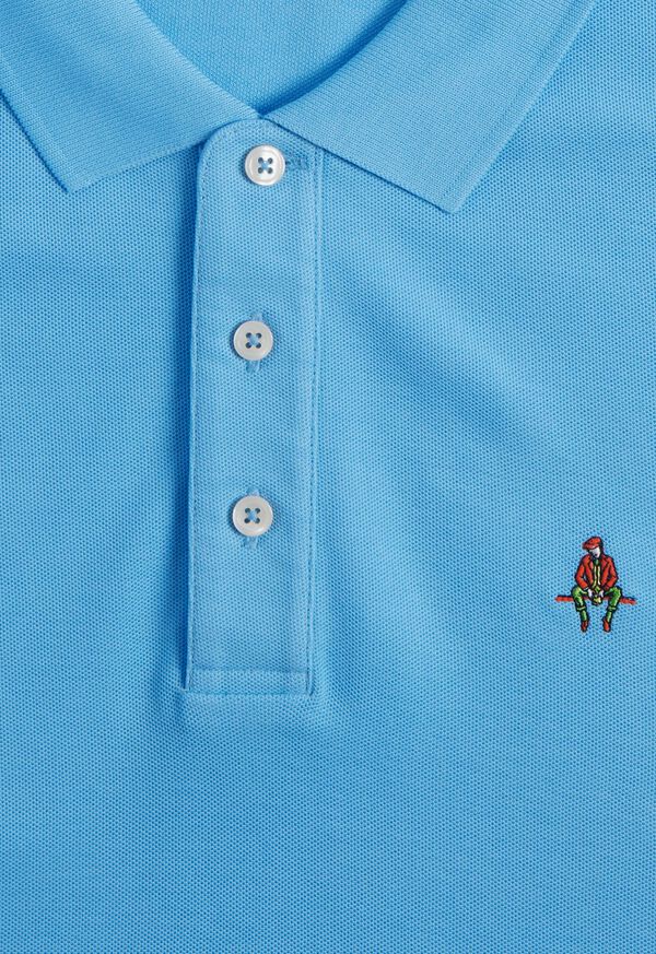 Paul Stuart Cotton Piqué Logo Light Blue | NZ_PAUL15905