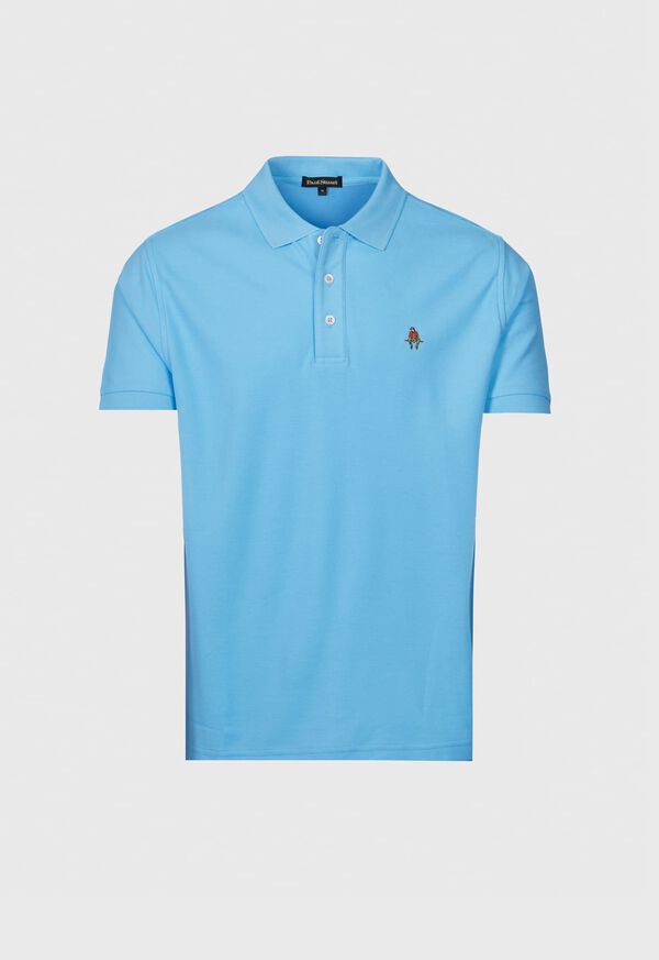 Paul Stuart Cotton Piqué Logo Light Blue | NZ_PAUL15905