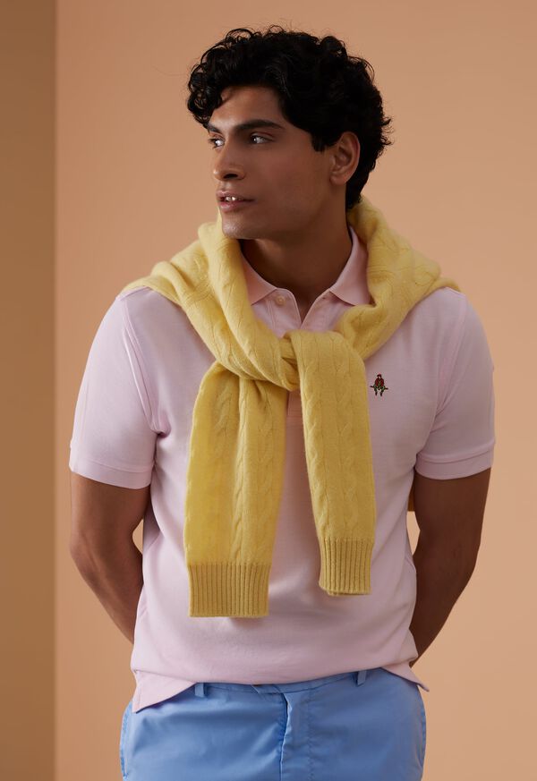 Paul Stuart Cotton Piqué Logo Light Pink | NZ_PAUL38697