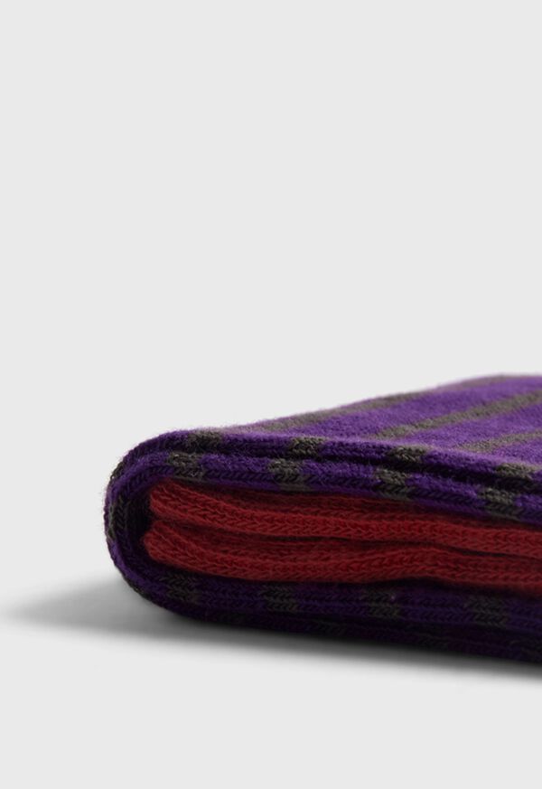 Paul Stuart Cotton Stiped Purple / Olive | NZ_PAUL30467