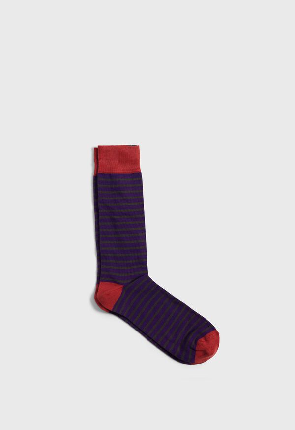 Paul Stuart Cotton Stiped Purple / Olive | NZ_PAUL30467