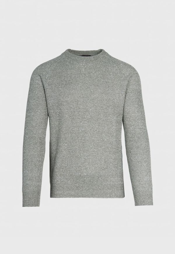 Paul Stuart Cotton & Linen Mélange Crewneck Olive | NZ_PAUL83181