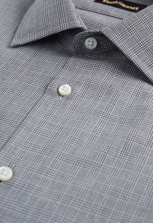 Paul Stuart Cotton and Cashmere Glenn Plaid Black | NZ_PAUL17251
