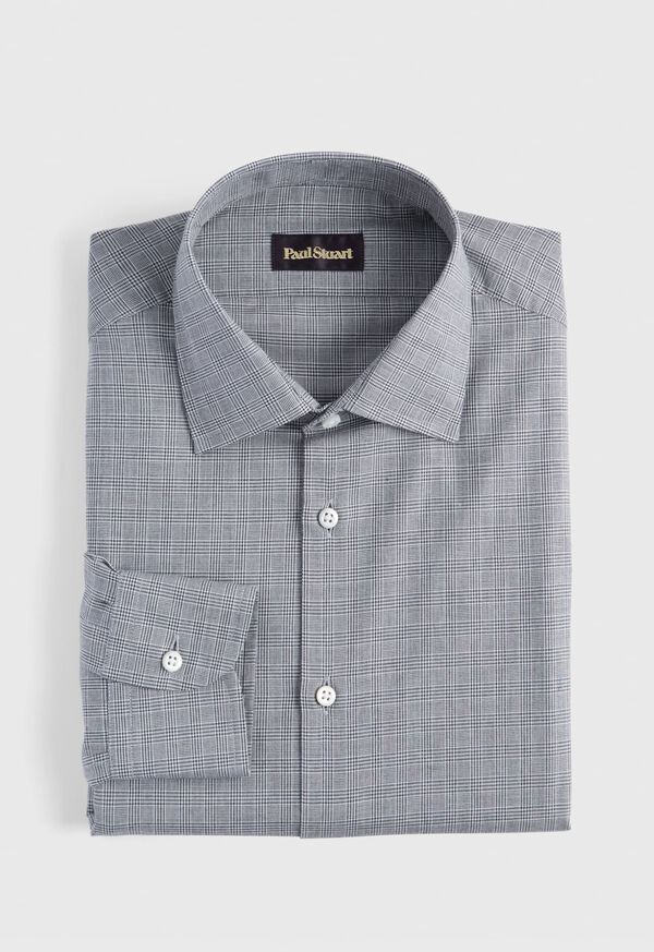 Paul Stuart Cotton and Cashmere Glenn Plaid Black | NZ_PAUL17251