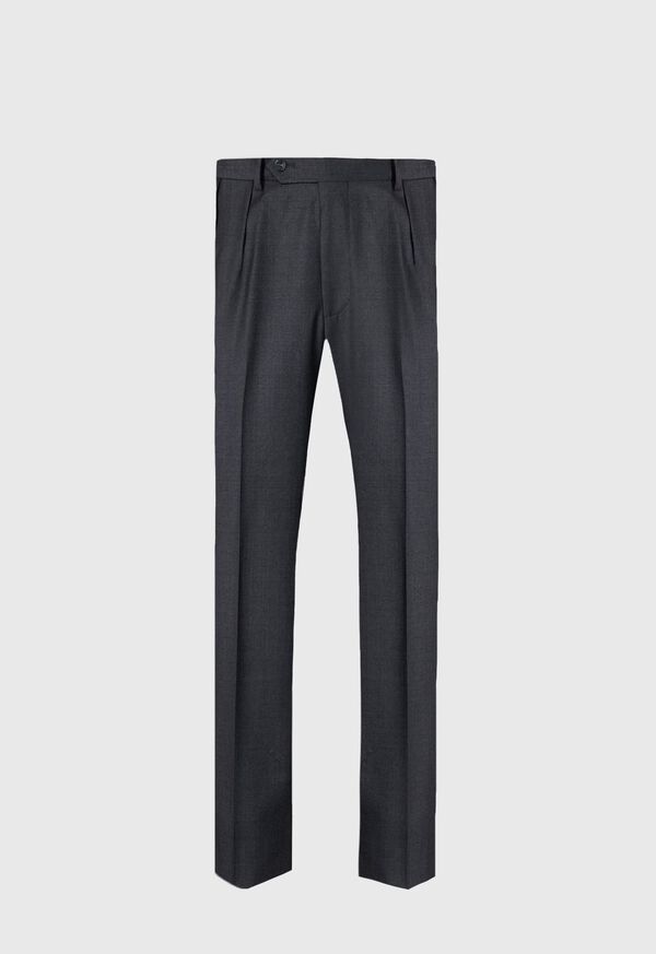 Paul Stuart Dark Grey Super 110s Wool Pleated Grey | NZ_PAUL62319
