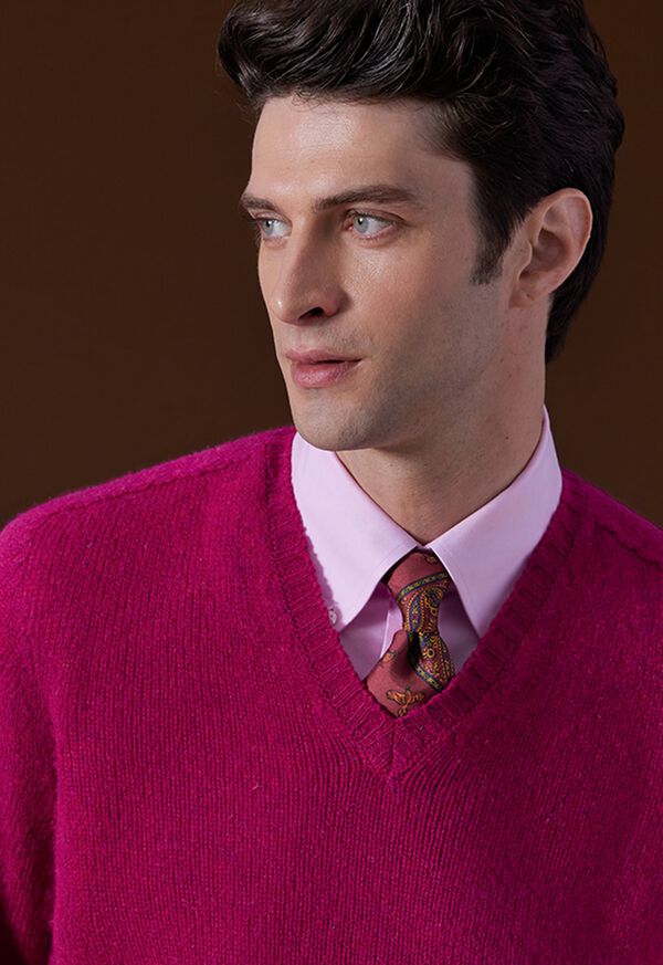 Paul Stuart Deco Stripe and Bird Print Burgundy | NZ_PAUL93856