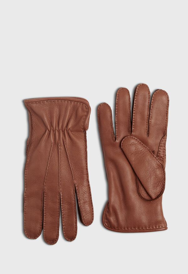 Paul Stuart Deerskin Leather Glove with Cashmere Lining Brown | NZ_PAUL81268