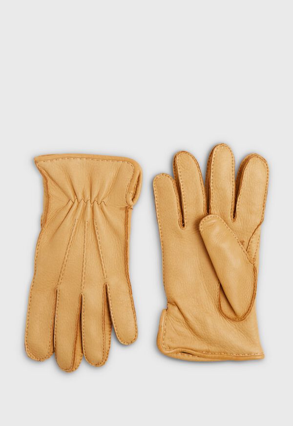 Paul Stuart Deerskin Leather Glove with Cashmere Lining Gold | NZ_PAUL84732