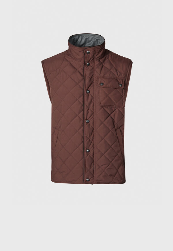 Paul Stuart Diamond Quilted Brown | NZ_PAUL59542