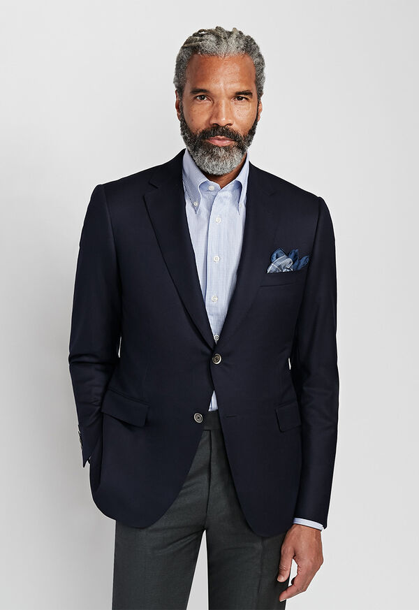 Paul Stuart Doeskin Super 120s Wool Paul Blazer Navy | NZ_PAUL82932