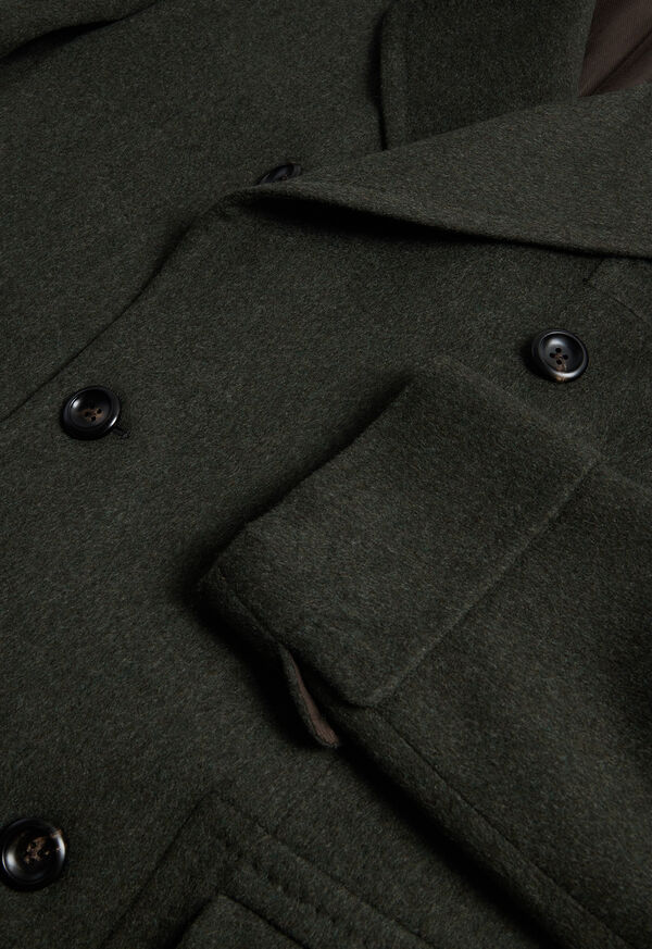 Paul Stuart Double Breasted Military Style Wool Olive | NZ_PAUL20599