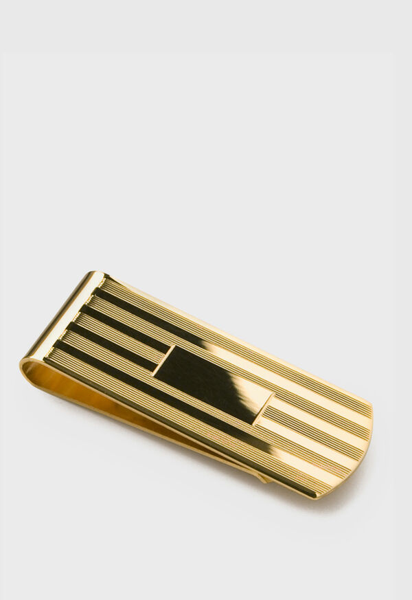 Paul Stuart Engine Turned Money Clip Gold | NZ_PAUL11057