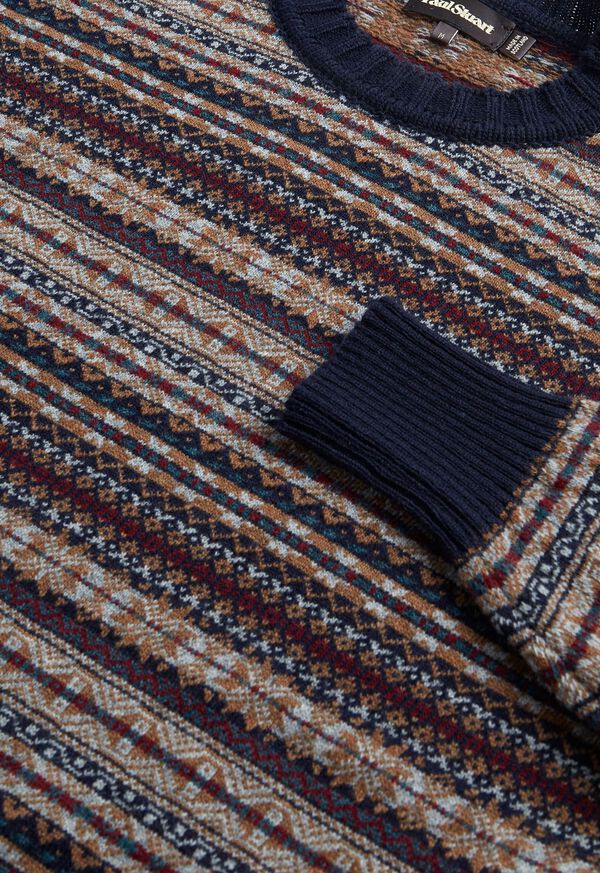 Paul Stuart Fair Isle Crewneck Navy | NZ_PAUL62623