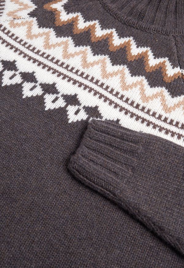Paul Stuart Fair Isle Turtleneck Dark Brown | NZ_PAUL29952