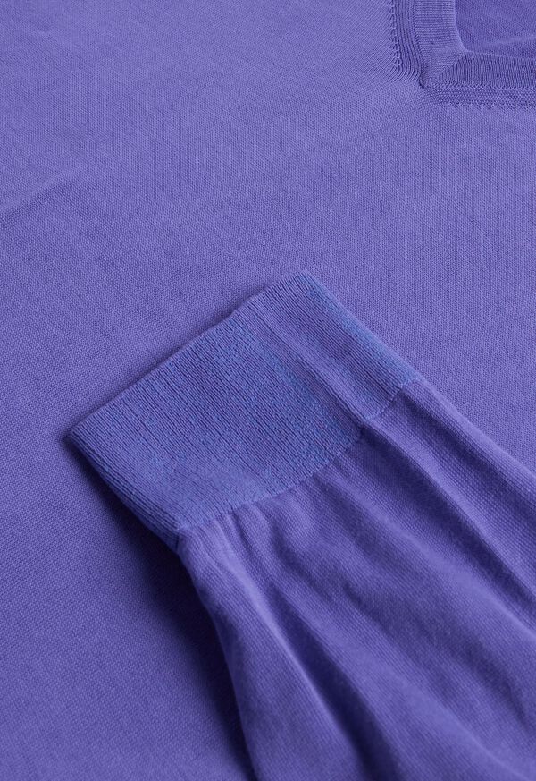 Paul Stuart Fine Gauge Cotton V-Neck Purple | NZ_PAUL79555