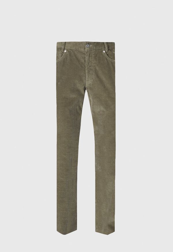 Paul Stuart Five Pocket Corduroy Olive | NZ_PAUL50983