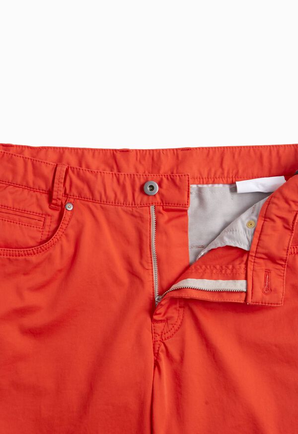 Paul Stuart Five Pocket Satin Finish Cotton Light Red | NZ_PAUL72621