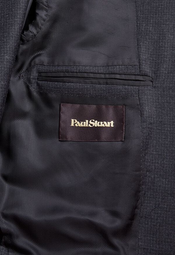 Paul Stuart Flannel Finish Mini Check Suit Grey | NZ_PAUL32268