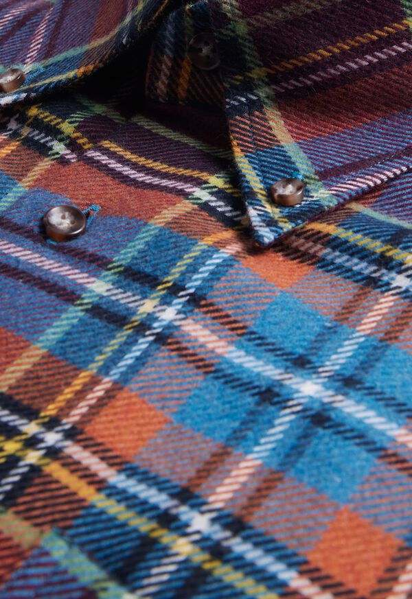 Paul Stuart Flannel Plaid Orange | NZ_PAUL54369