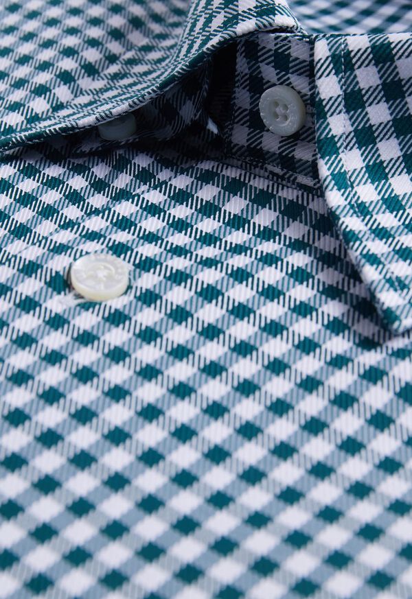 Paul Stuart Gingham Check Twill Dark Green | NZ_PAUL29352