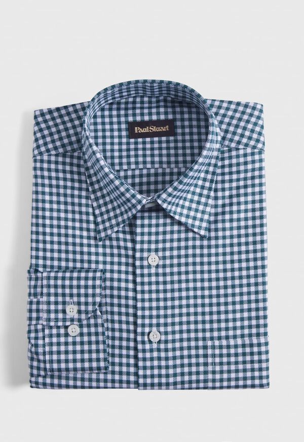 Paul Stuart Gingham Check Twill Dark Green | NZ_PAUL29352