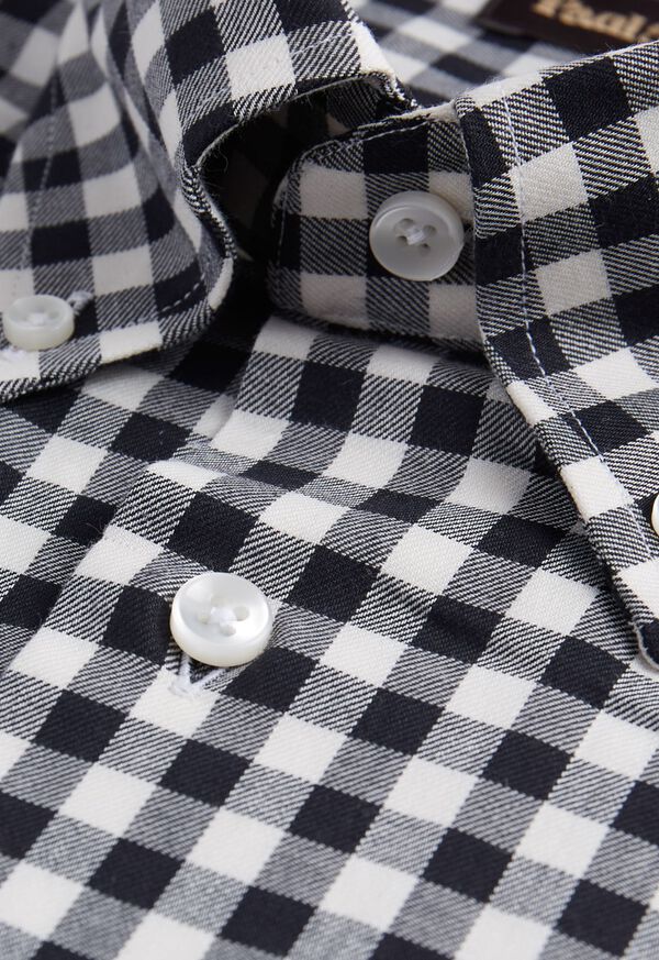 Paul Stuart Gingham Flannel Black | NZ_PAUL44819
