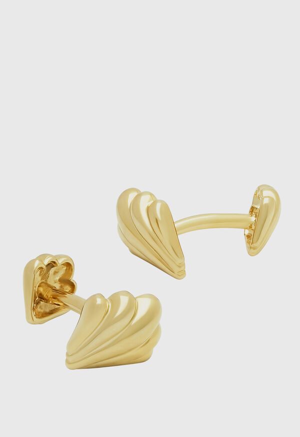 Paul Stuart Gold Double Shell Cufflinks Gold | NZ_PAUL54317