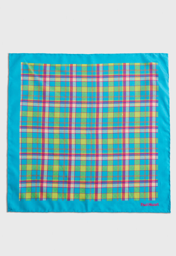 Paul Stuart Habotai Silk Plaid Mint | NZ_PAUL37124