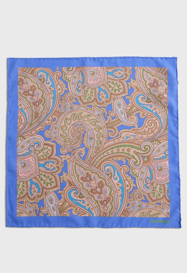 Paul Stuart Habotai Silk Summer Paisley Blue | NZ_PAUL83770