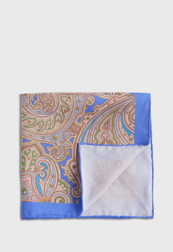 Paul Stuart Habotai Silk Summer Paisley Blue | NZ_PAUL83770