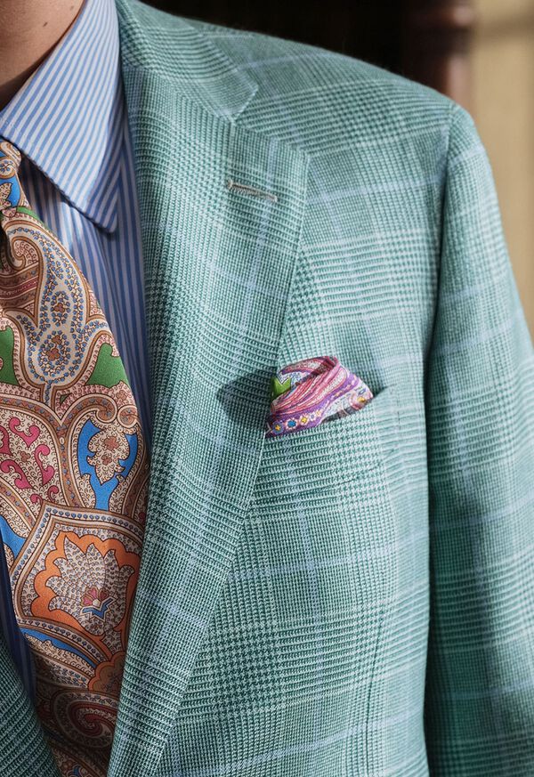 Paul Stuart Habotai Silk Summer Paisley Mint | NZ_PAUL29718