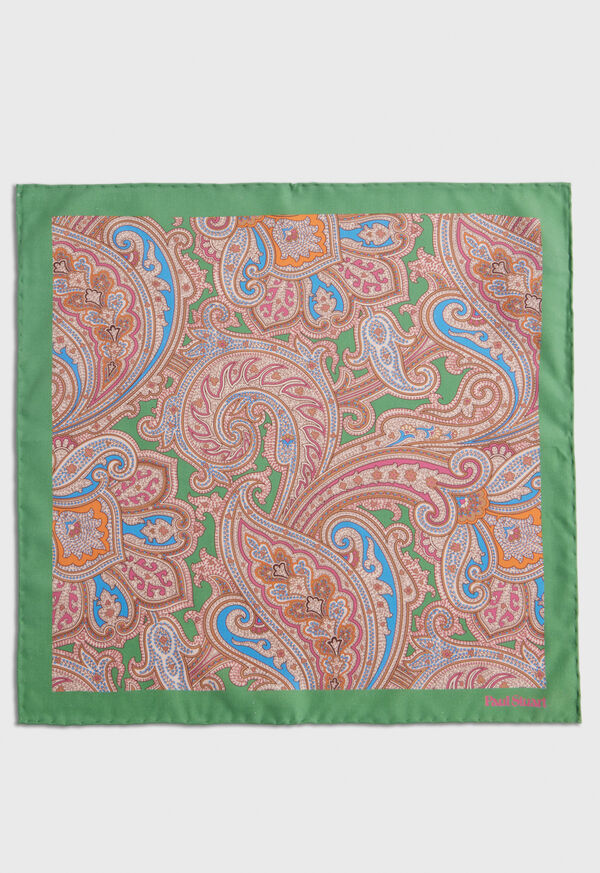 Paul Stuart Habotai Silk Summer Paisley Mint | NZ_PAUL29718