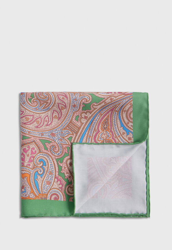 Paul Stuart Habotai Silk Summer Paisley Mint | NZ_PAUL29718