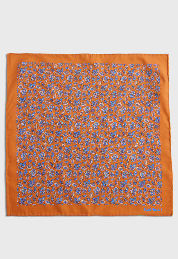Paul Stuart Habotai Silk Tossed Pine Orange | NZ_PAUL49787